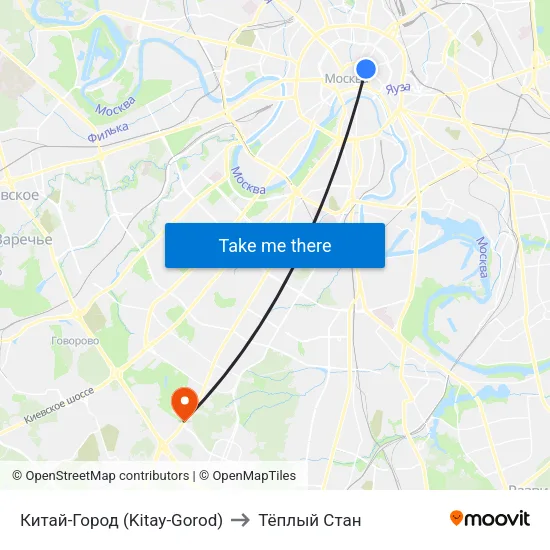 Китай-Город (Kitay-Gorod) to Тёплый Стан map
