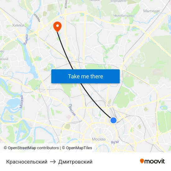 Красносельский to Дмитровский map