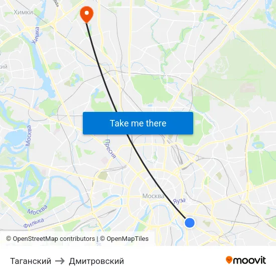 Таганский to Дмитровский map