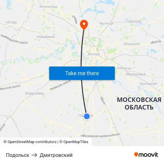 Подольск to Дмитровский map