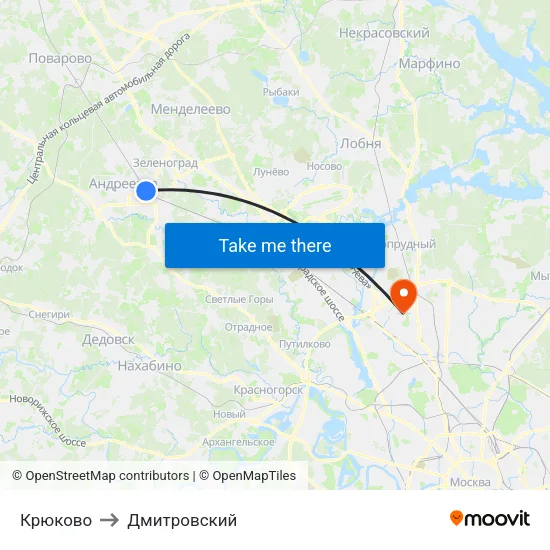 Крюково to Дмитровский map