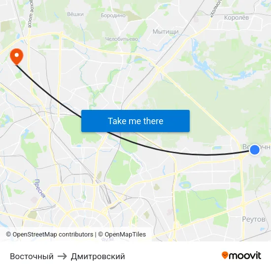 Восточный to Дмитровский map