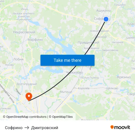 Софрино to Дмитровский map