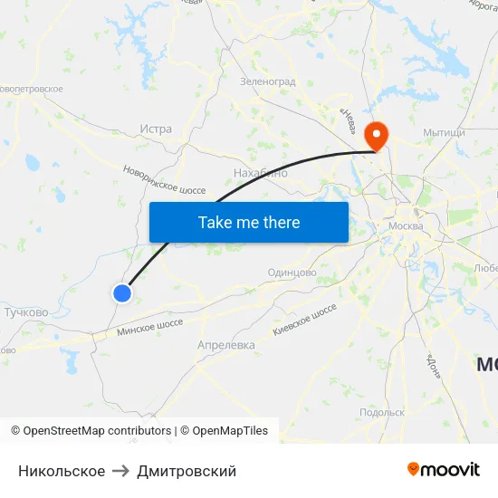 Никольское to Дмитровский map