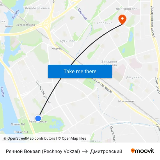 Речной Вокзал (Rechnoy Vokzal) to Дмитровский map