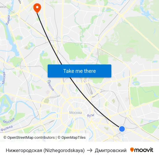 Нижегородская (Nizhegorodskaya) to Дмитровский map