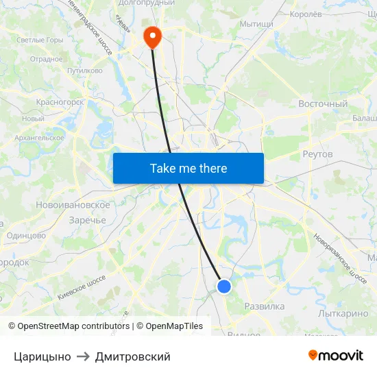 Царицыно to Дмитровский map