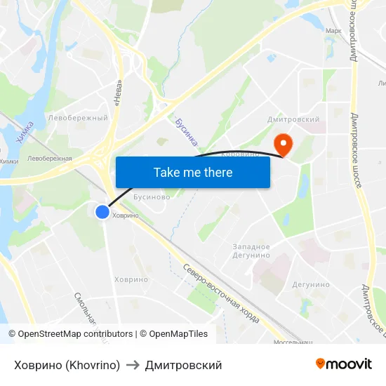 Ховрино (Khovrino) to Дмитровский map