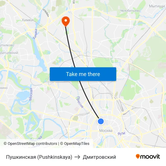 Пушкинская (Pushkinskaya) to Дмитровский map