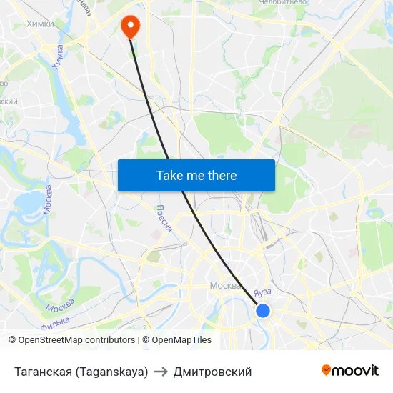 Таганская (Taganskaya) to Дмитровский map
