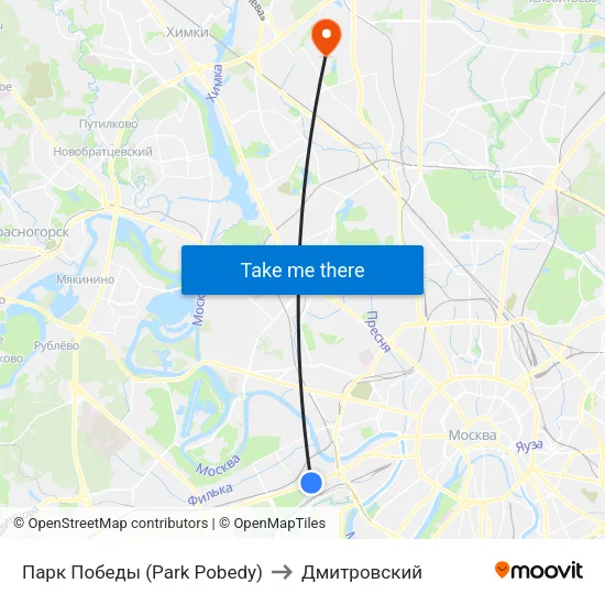 Парк Победы (Park Pobedy) to Дмитровский map