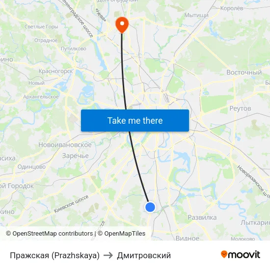Пражская (Prazhskaya) to Дмитровский map