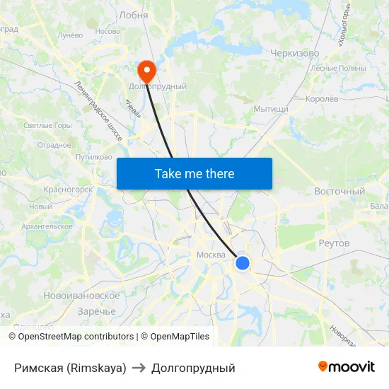 Римская (Rimskaya) to Долгопрудный map