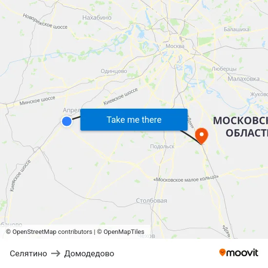 Селятино to Домодедово map