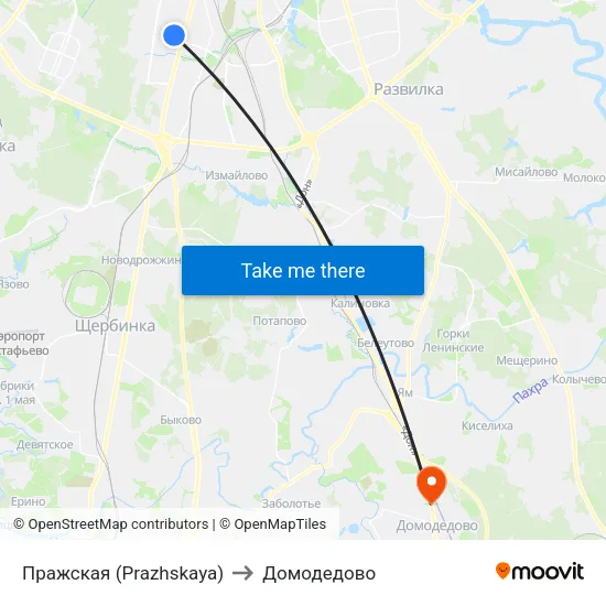 Пражская (Prazhskaya) to Домодедово map