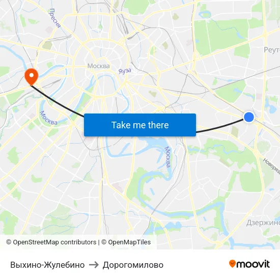 Выхино-Жулебино to Дорогомилово map