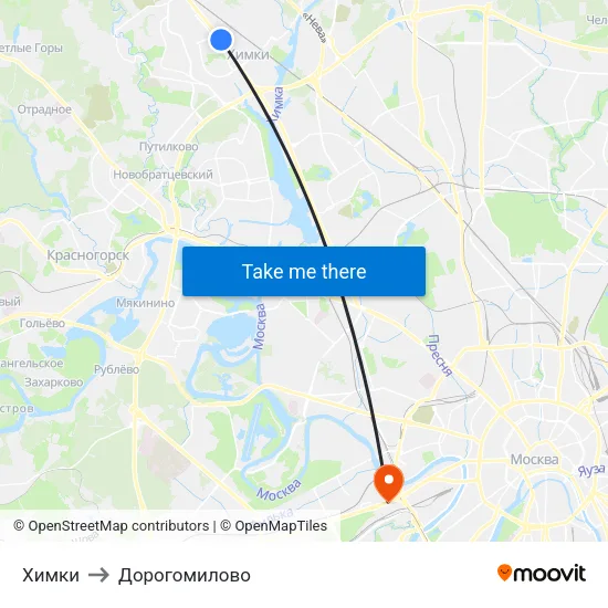 Химки to Дорогомилово map