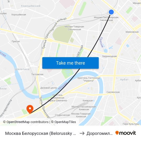 Москва Белорусская (Belorussky Station) to Дорогомилово map