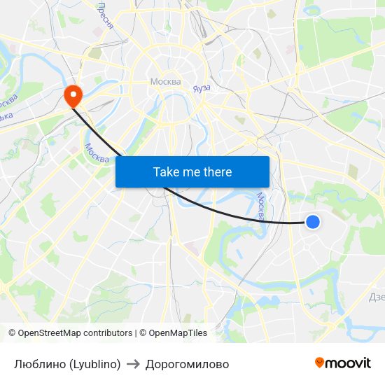 Люблино (Lyublino) to Дорогомилово map