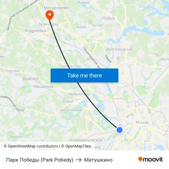 Парк Победы (Park Pobedy) to Матушкино map