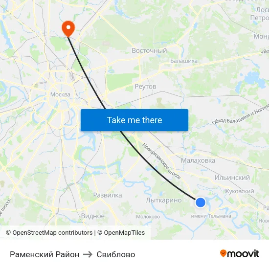 Раменский Район to Свиблово map