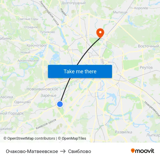 Очаково-Матвеевское to Свиблово map
