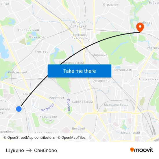 Щукино to Свиблово map