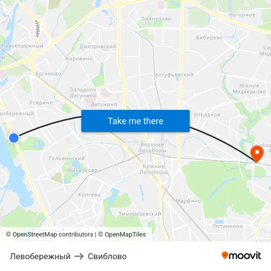 Левобережный to Свиблово map