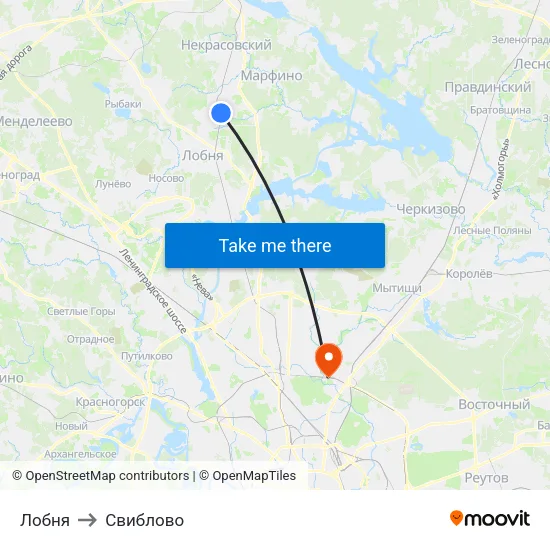 Лобня to Свиблово map