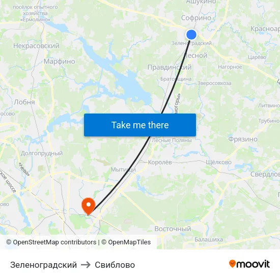 Зеленоградский to Свиблово map