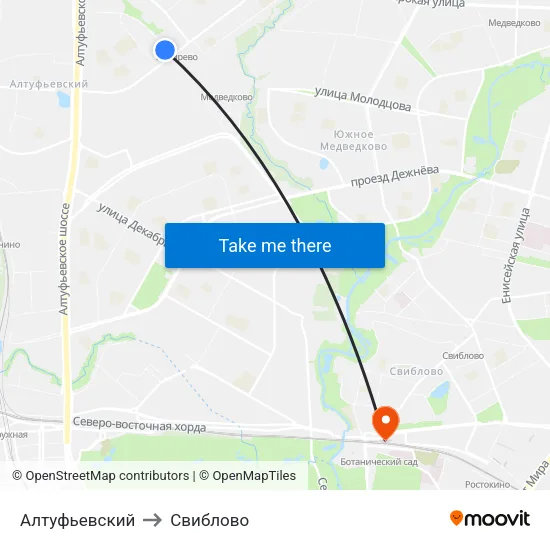Алтуфьевский to Свиблово map