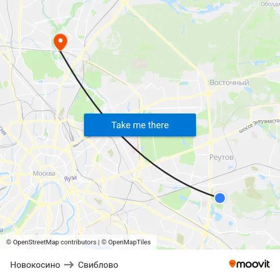 Новокосино to Свиблово map