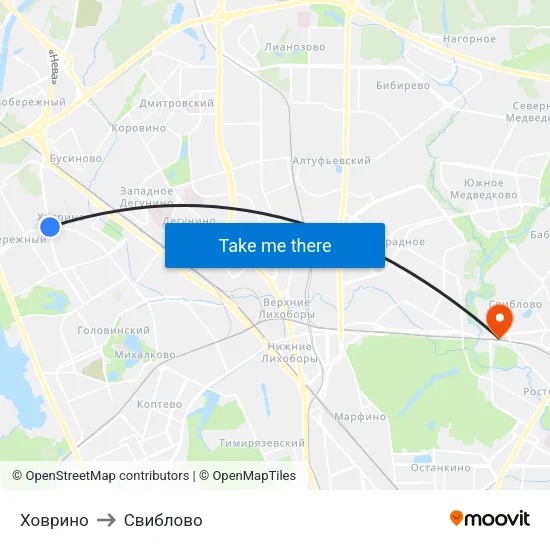 Ховрино to Свиблово map