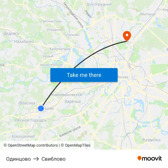 Одинцово to Свиблово map