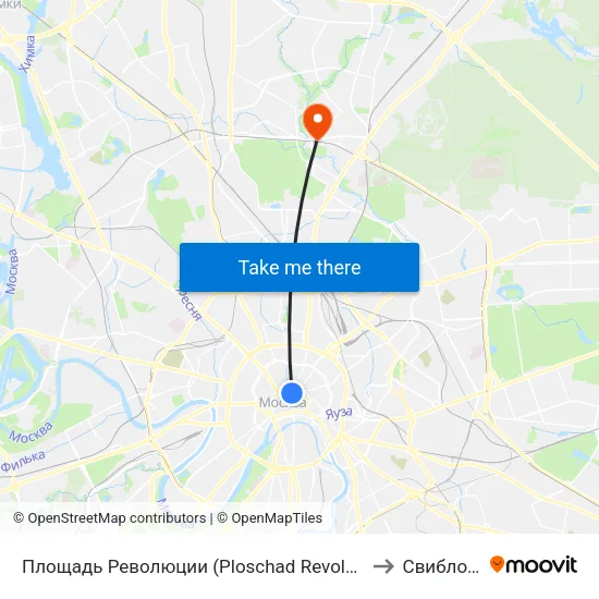 Площадь Революции (Ploschad Revolyutsii) to Свиблово map