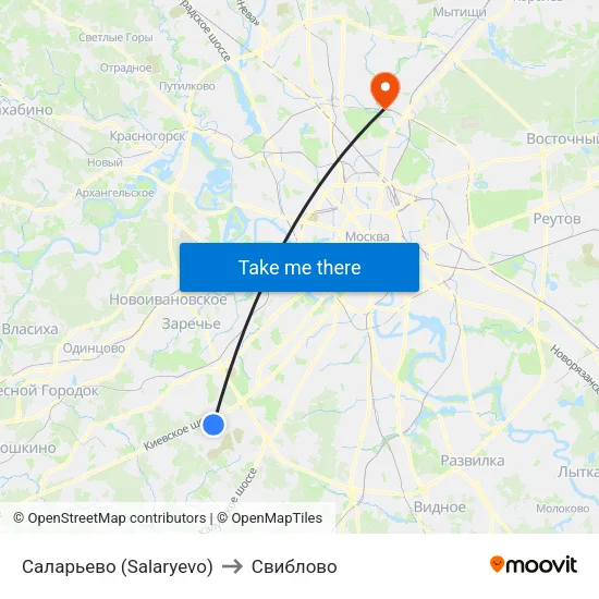 Саларьево (Salaryevo) to Свиблово map
