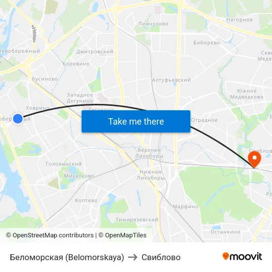 Беломорская (Belomorskaya) to Свиблово map