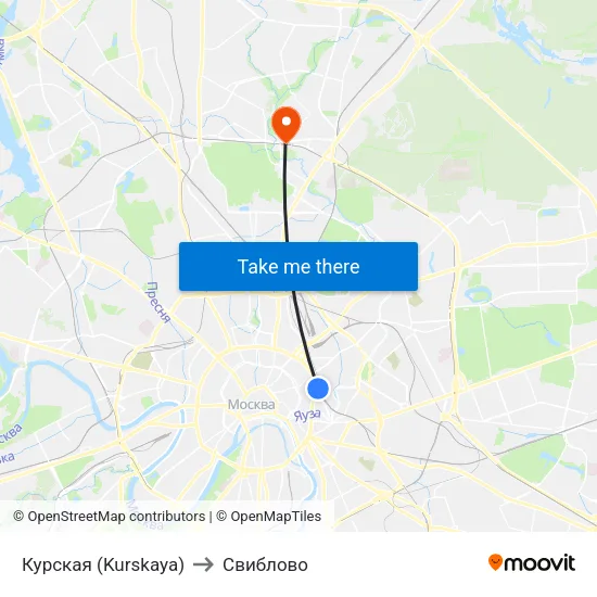 Курская (Kurskaya) to Свиблово map