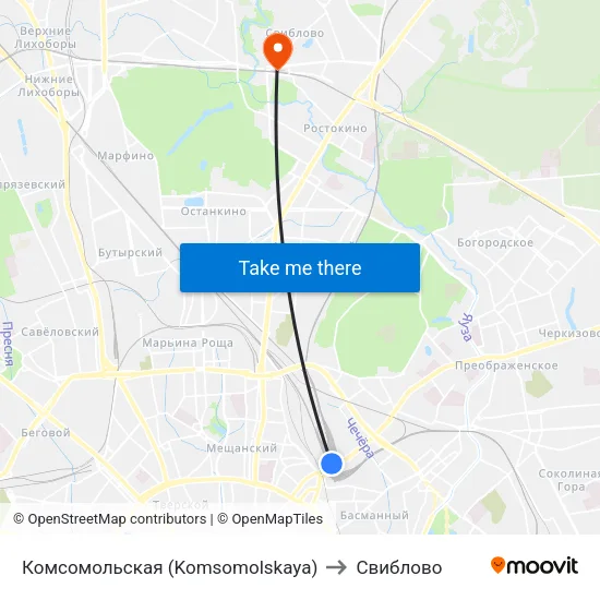 Комсомольская (Komsomolskaya) to Свиблово map
