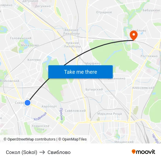 Сокол (Sokol) to Свиблово map