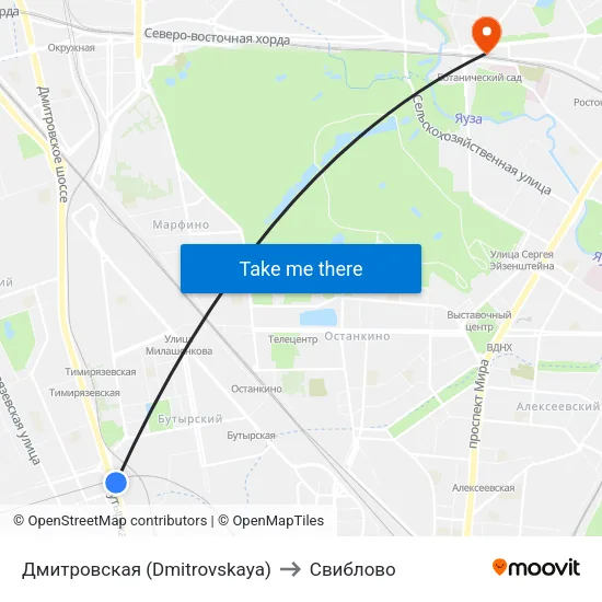 Дмитровская (Dmitrovskaya) to Свиблово map