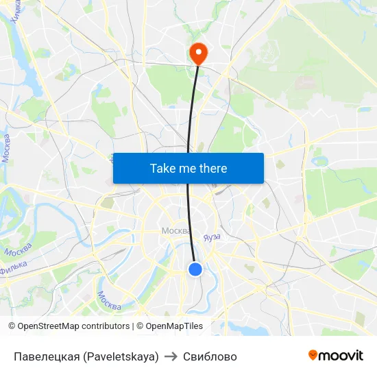 Павелецкая (Paveletskaya) to Свиблово map