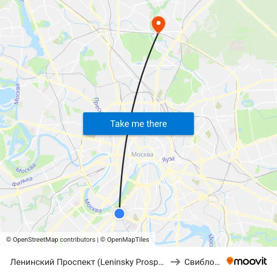 Ленинский Проспект (Leninsky Prospekt) to Свиблово map