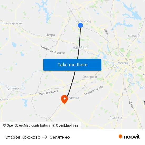 Старое Крюково to Селятино map