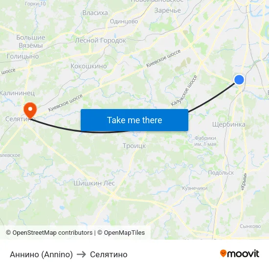Аннино (Annino) to Селятино map