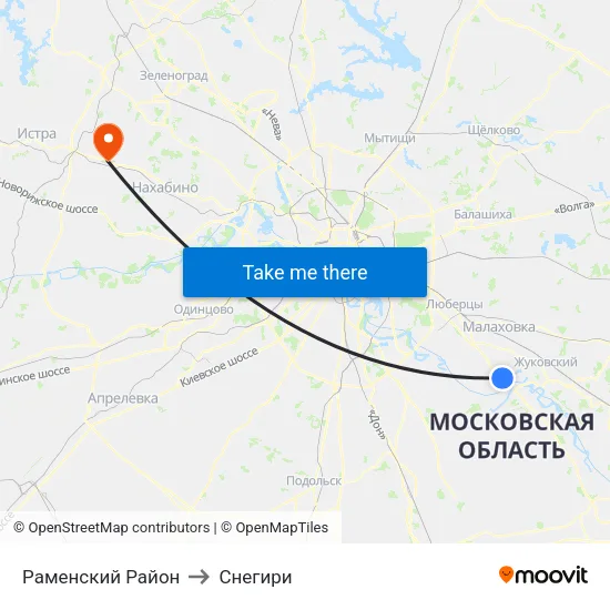 Раменский Район to Снегири map