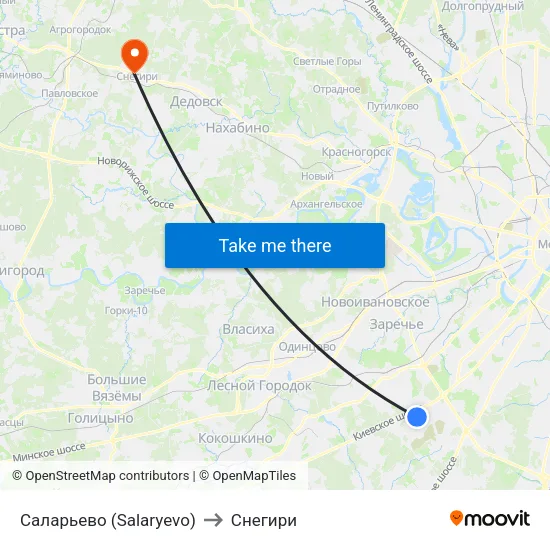 Саларьево (Salaryevo) to Снегири map