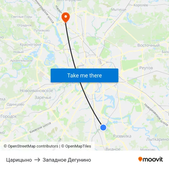 Царицыно to Западное Дегунино map