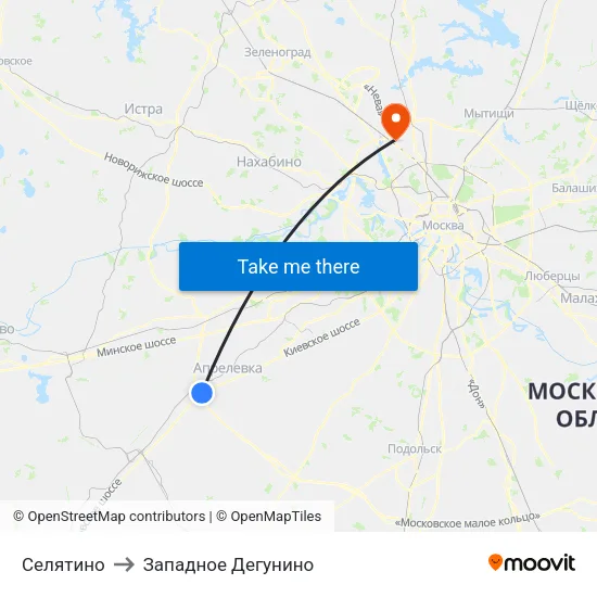 Селятино to Западное Дегунино map