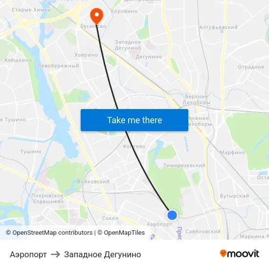 Аэропорт to Западное Дегунино map